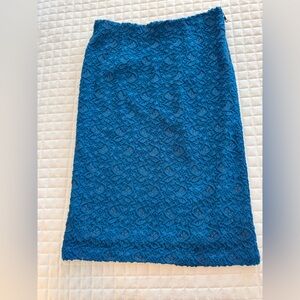 Moulinette Soeurs Vibrant Blue Lace Midi Skirt